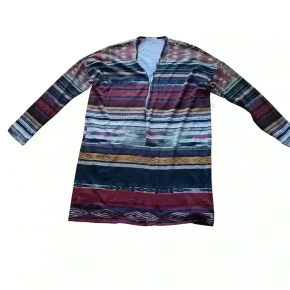Emory Park midi cardigan in grunge stripe rainbow one-size - Picture 4 of 8
